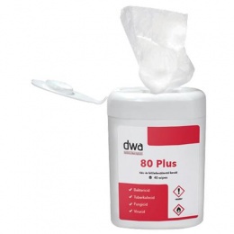 Fertőtlenítő kendő, 40 db, dobozban "DWA 80 Plus"