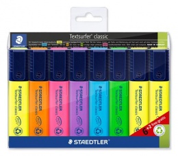 Szövegkiemelő készlet, 1-5 mm, STAEDTLER "Textsurfer Classic 364", 6+2 különböző szín